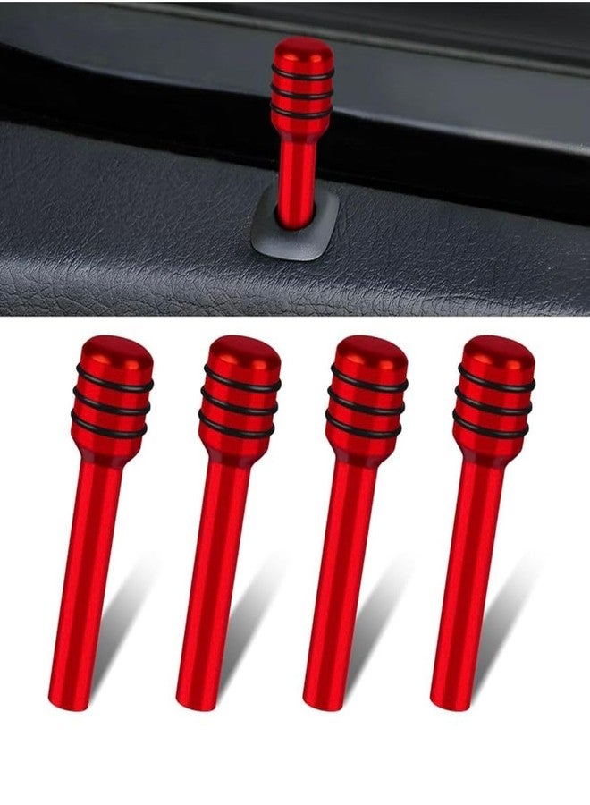 AUTO MT مقابض قفل أبواب السيارة المعدنية الحمراء، مصنوعة من سبائك الألومنيوم، دبابيس سحب داخلية لقفل الأبواب، مناسبة لجميع أنواع السيارات، لتزيين السيارة - Image 1